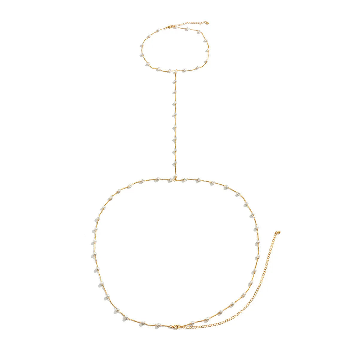 Ethereal Elegance: Pearl Cross Body Chain Necklace