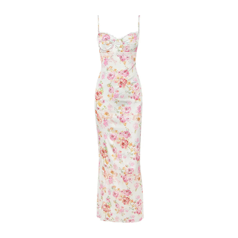 Suninheart Spaghetti Strap Floral Maxi Dress