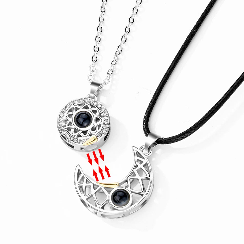 Fashion Couple Matching Sun & Moon Necklaces: The Perfect Gift for Lovers