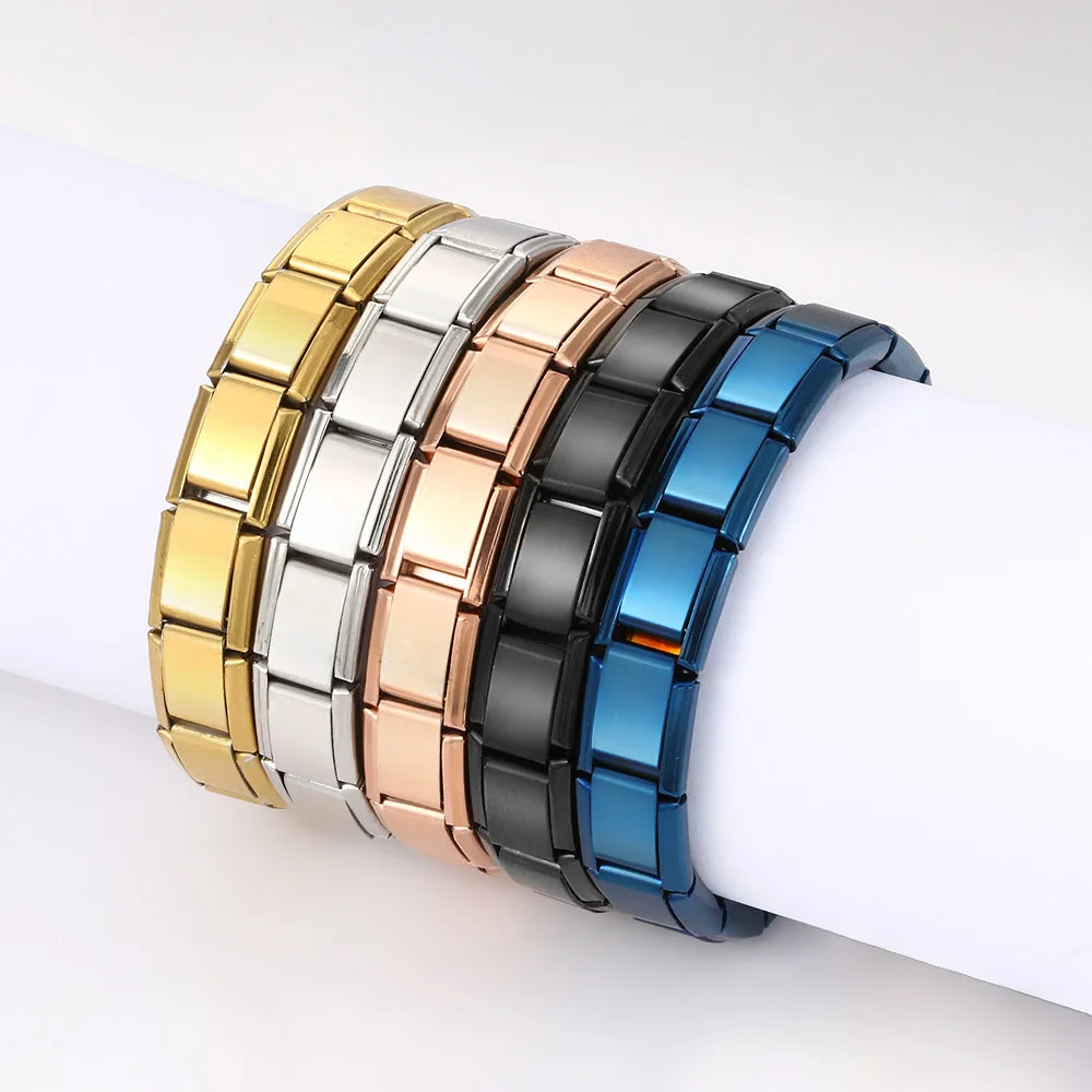 EleganzaLink: 9mm Stainless Steel Italian Charm Bracelet