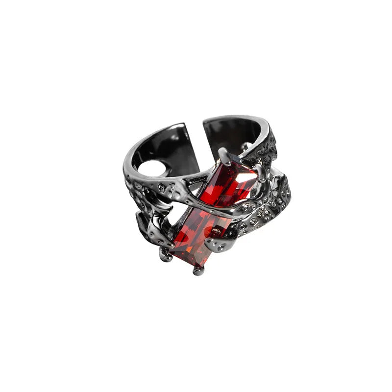 Edge of Desire: 2023 Punk Thorn & Rhinestone Ring