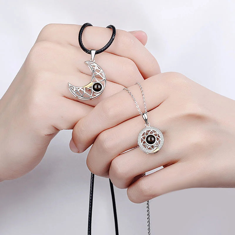 Fashion Couple Matching Sun & Moon Necklaces: The Perfect Gift for Lovers
