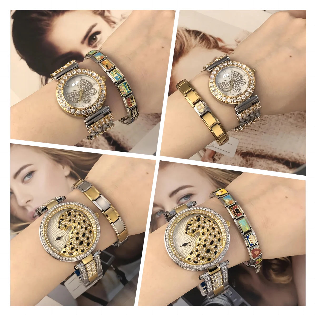 EleganzaLink: 9mm Stainless Steel Italian Charm Bracelet