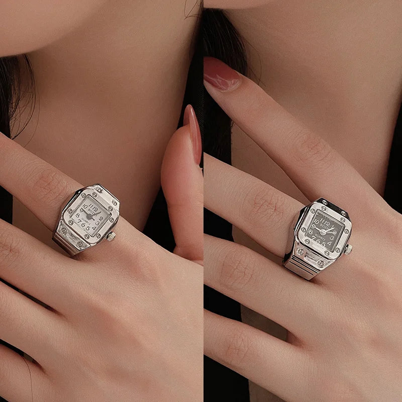 Mini Vintage Finger Ring Watch | Creative Quartz Fashion Couple Accessories