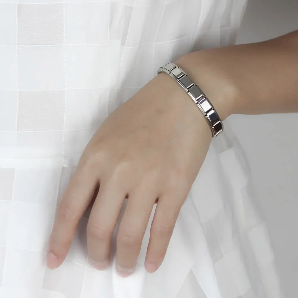 Italian Elastic Charm Bracelet - 9mm Width for Women