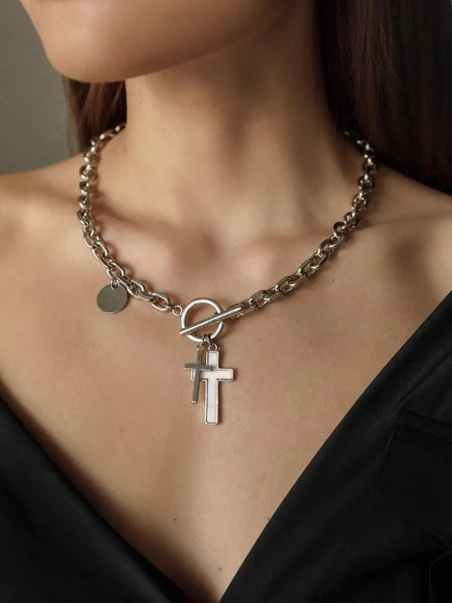 Eternal Elegance: Cross Heart Pendant Necklace