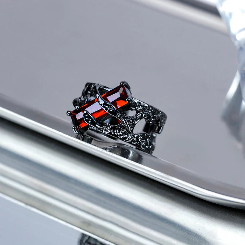 Edge of Desire: 2023 Punk Thorn & Rhinestone Ring