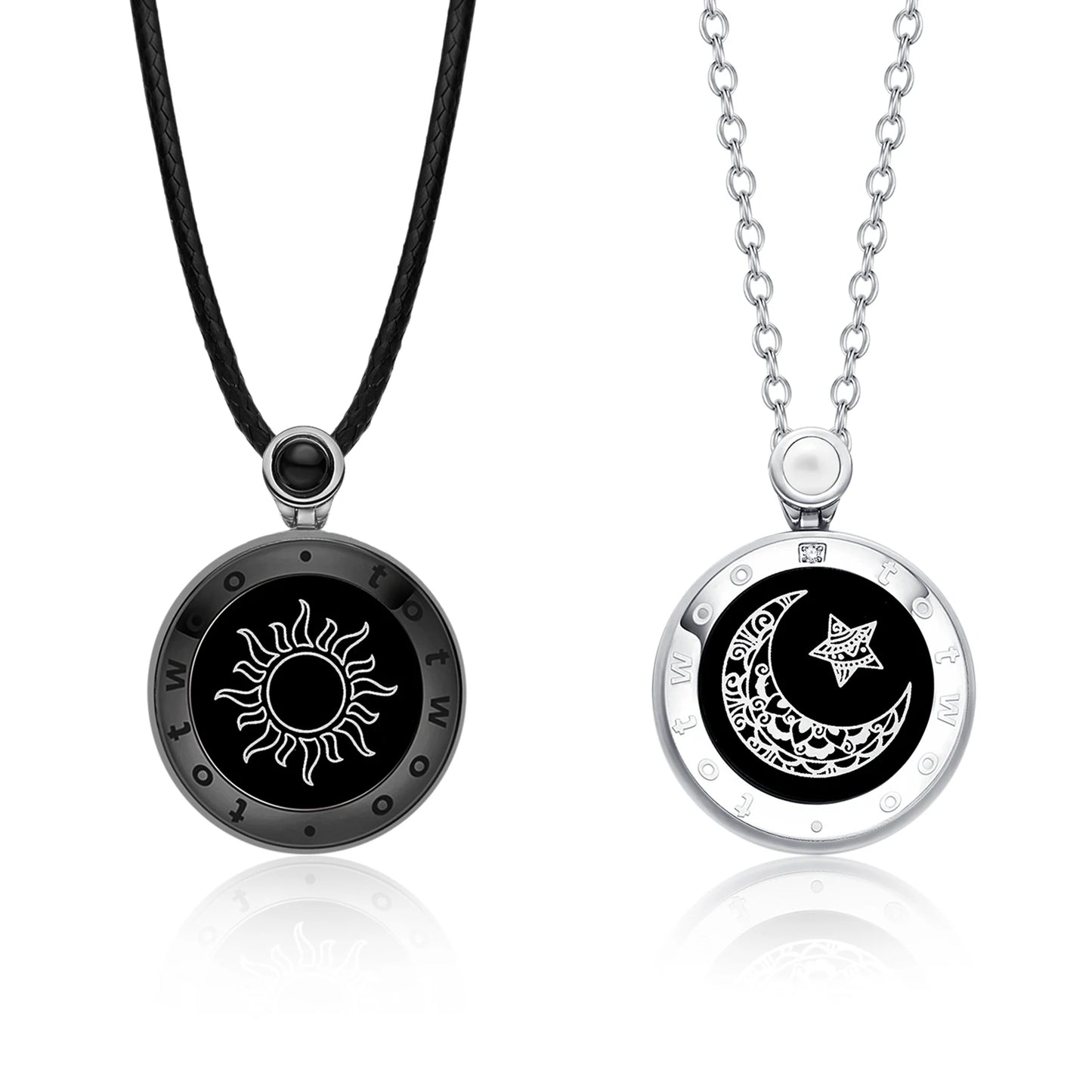 Couple Touch Necklaces with Natural Agate