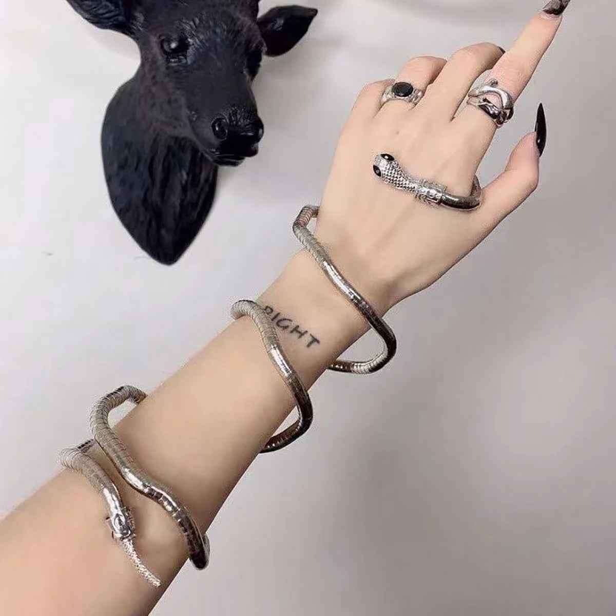 AENSOA 2022 Punk Multi-Layer Snake Jewelry Set