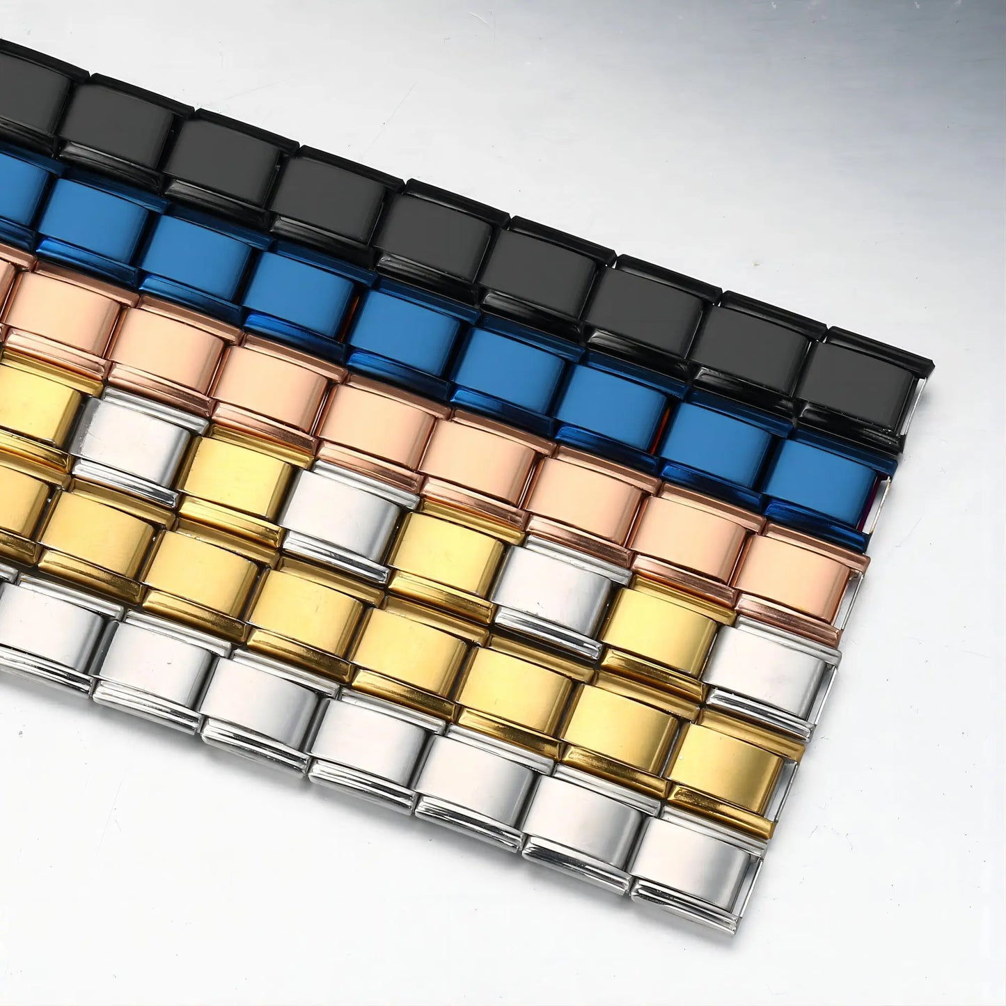 EleganzaLink: 9mm Stainless Steel Italian Charm Bracelet