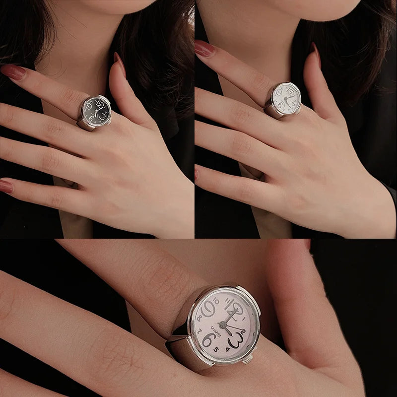 Mini Vintage Finger Ring Watch | Creative Quartz Fashion Couple Accessories